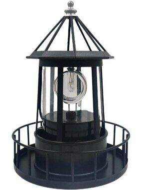 Waterproof Solar Lighthouse Lamp - 360° Rotating LED Garden Light for Outdoor